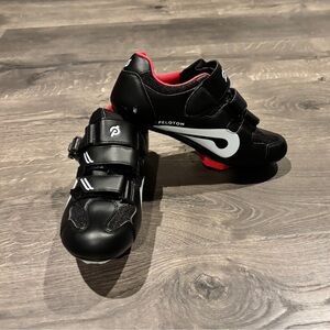 Peloton Womens Bike acyclong Shoes Black Blue Red 38 Like New